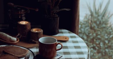 bread, coffee, breakfast, home, morning, pancakes, table, tea, flat lay