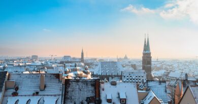 roofs, buildings, snow