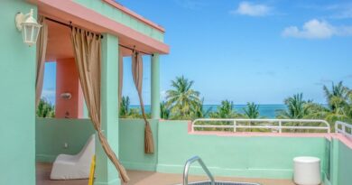 south beach, florida, view, scenic, nature, ocean, vacation, travel, water, architecture, sky, tropical, palm, blue, summer, resort, colorful, skyline, blue sky, tourism, hotel, luxury, hot tub